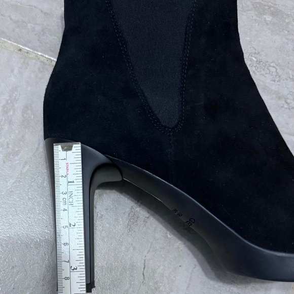 Geox suede Italian leather ankle boots black like new size 10 - Picture 1 of 8